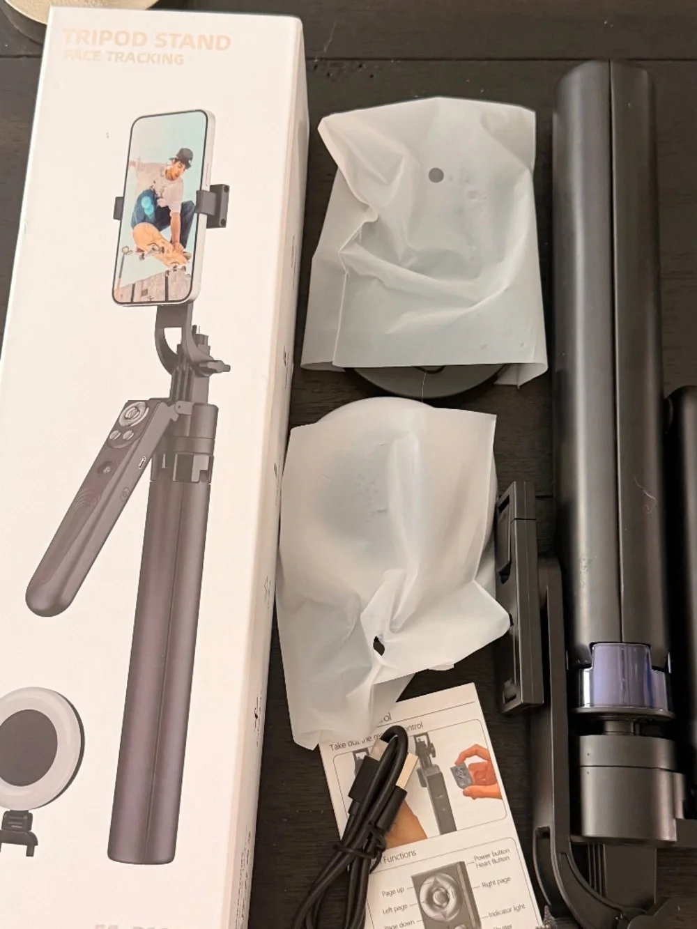 NWT Selfie Stick Tripod with Remote and Ring Lights